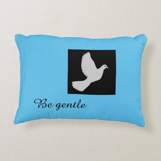 Be gentle Throw Pillow (Back)