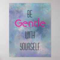 Be gentle with yourself watercolor background