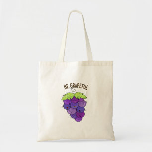 Be Grapeful Cute Grape Bunch Pun Tote Bag