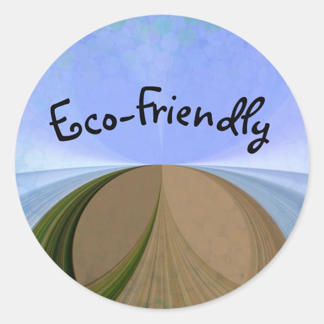 Be Green Eco-Friendly Abstract Earth Sticker (Front)