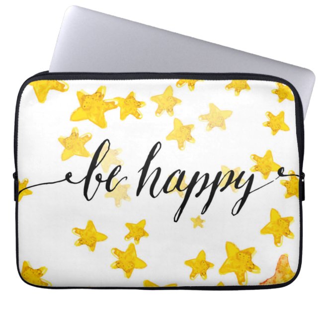 Be Happy 3 Laptop Sleeve (Front)
