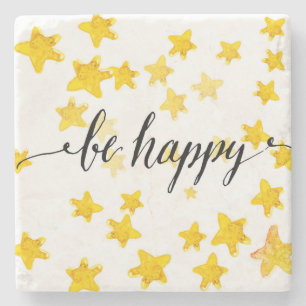 Be Happy 3 Stone Coaster