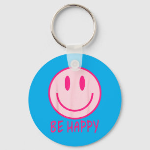 Be Happy 70s 80s nk Smile Face Happy Smiling Face Key Ring
