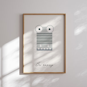 Be happy, alligator kids affirmation print