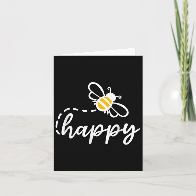 Be Happy Be Kind - Bee Happy, Inspirational, Motiv Card (Front)