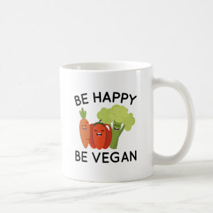 Be Happy Be Vegan Coffee Mug