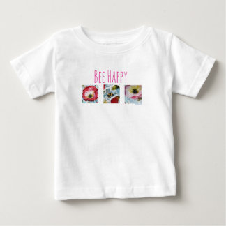 Be Happy Bee and Flowers Art Baby Tutu T-Shirt