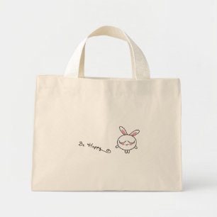 Be Happy Bunny Mini Tote Bag