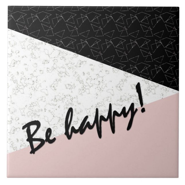 Be happy! ceramic tile (Front)