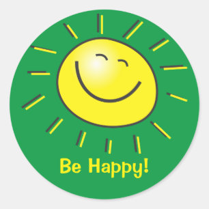 Be Happy! Classic Round Sticker