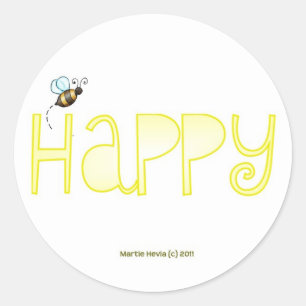 Be Happy Classic Round Sticker