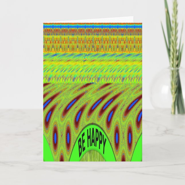Be Happy Colourful Polka Dot Motif Gift Card (Front)