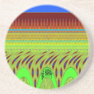 Be Happy Colourful Polka Dot Motif Gift Coaster