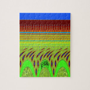 Be Happy Colourful Polka Dot Motif Gift Jigsaw Puzzle