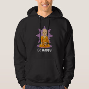 Be Happy Cute Baby Buddha Lotus Flower Mandala Zen Hoodie