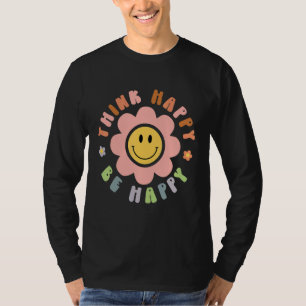 Be Happy Cute Daisy Smile Face Pink Flower Retro G T-Shirt