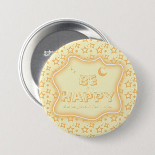 Be Happy Cute Little Stars Pattern Button