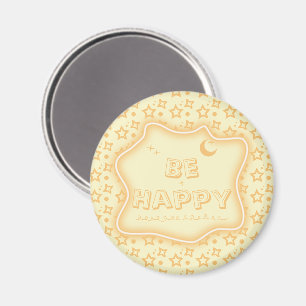 Be Happy Cute Little Stars Pattern Magnet