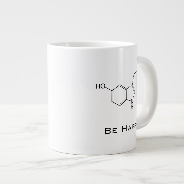 Be Happy! Extra Large Mug (Front Right)