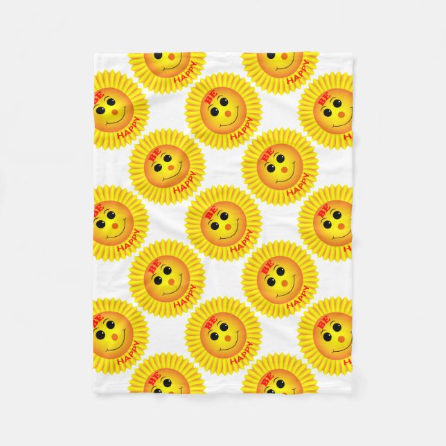 Be Happy Fleece Blanket (Front)