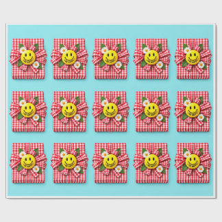Be Happy Gingham Gift Wrap