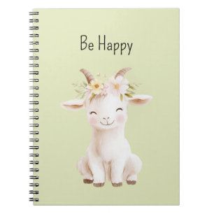 Be Happy Goat Notebook