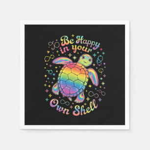 Be Happy In Your Own Shell Rainbow Turtle Autism Napkin