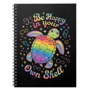 Be Happy In Your Own Shell Rainbow Turtle Autism Notebook