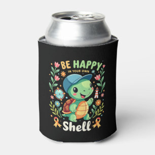 Be Happy In Your Own Shell Turtle Autism Awareness Can Cooler