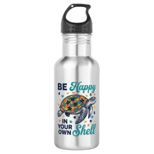 Be Happy In Your Own Shell Turtle Shirt Design_1 532 Ml Water Bottle
