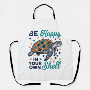 Be Happy In Your Own Shell Turtle Shirt Design_1 Apron