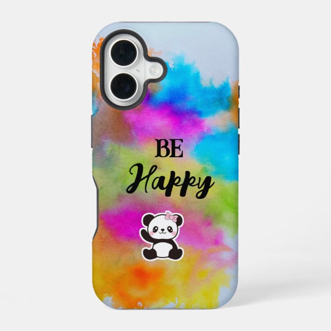 Be happy  iPhone 16 case (Back)
