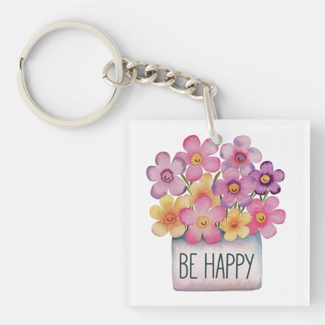 Be Happy Key Ring (Front)
