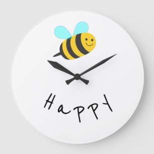 Be Happy Large Clock