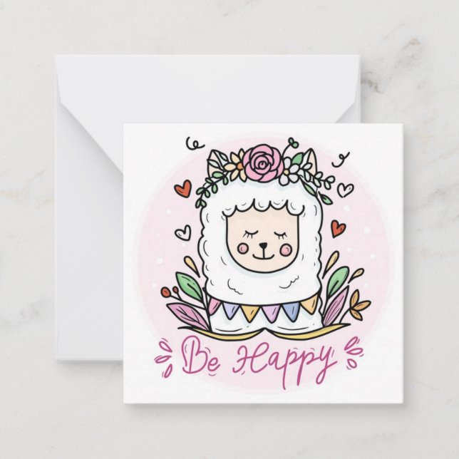 Be Happy Llama Card (Front)