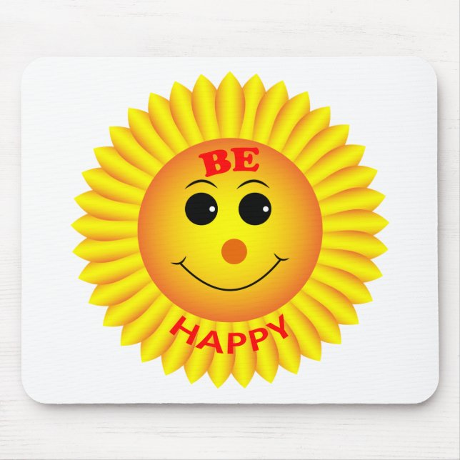 Be Happy Mouse Pad (Front)