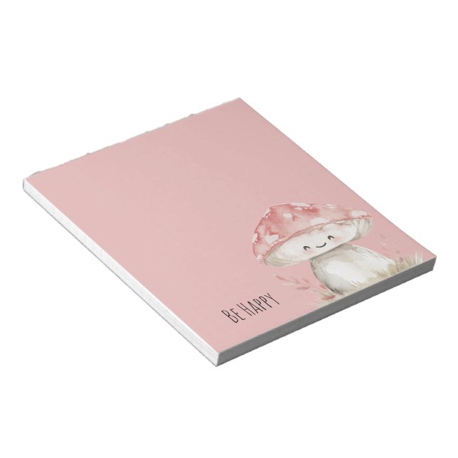Be Happy Mushroom Notepad (Angled)