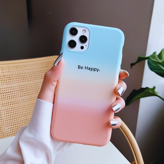 Be Happy Pastel Gradient iPhone Case (Creator Uploaded)