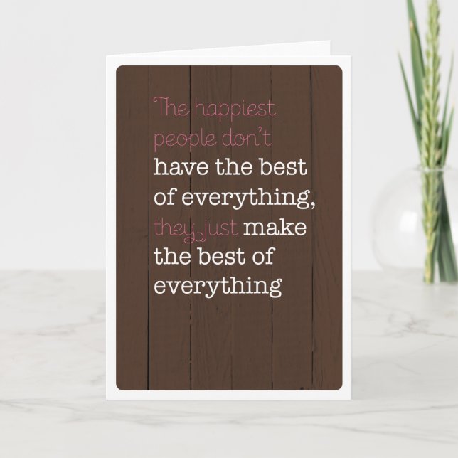 Be happy positive motivation card (Front)