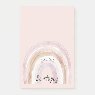 Be Happy Rainbow with Eyelashes Post-it Notes