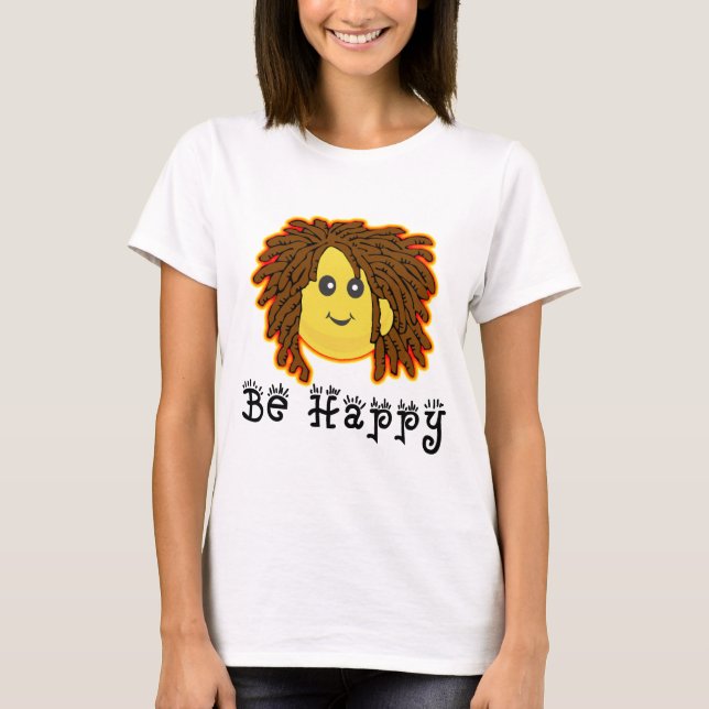 Be Happy Rasta Mon Dreadlocks T-Shirt (Front)