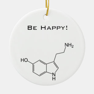 Be Happy! Serotonin Ceramic Ornament