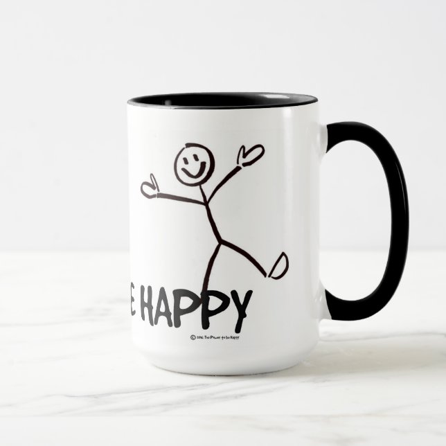 BE HAPPY STICK FIGURE MUG (Right)