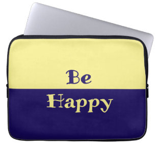 Be Happy Tablet Case (Butter Yellow & Navy Blue)
