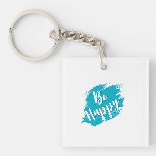 be happy text key ring