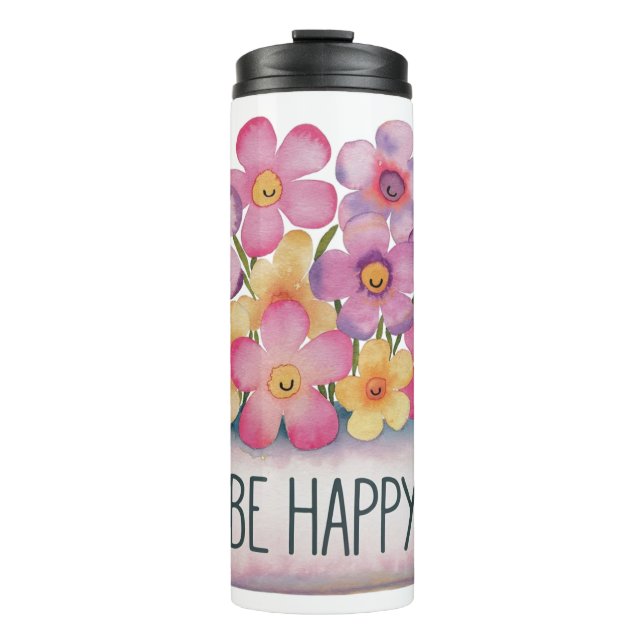 Be Happy Thermal Tumbler (Front)