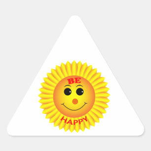 Be Happy Triangle Sticker