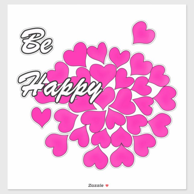 Be happy!, typography, wish, heart, wedding, love (Sheet)