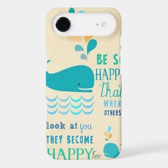 Be Happy whale iPhone 4 case! Case-Mate iPhone Case (Back)