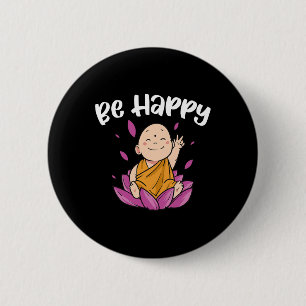 Be Happy Yoga 6 Cm Round Badge